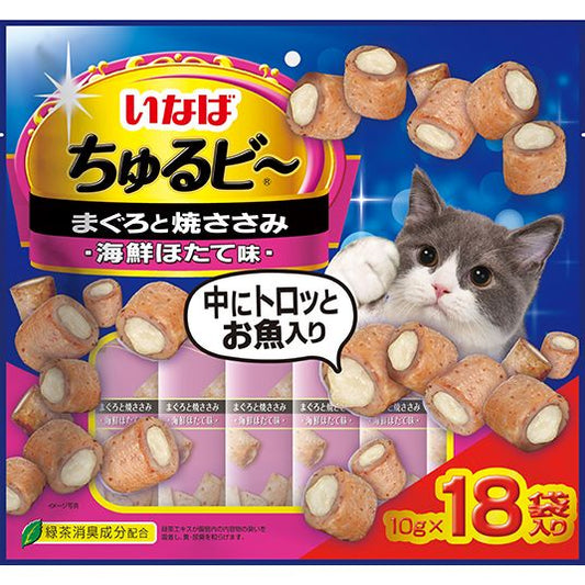 いなばペットフード ちゅるビ～ まぐろと焼ささみほたて味 10g×18袋 猫用おやつ