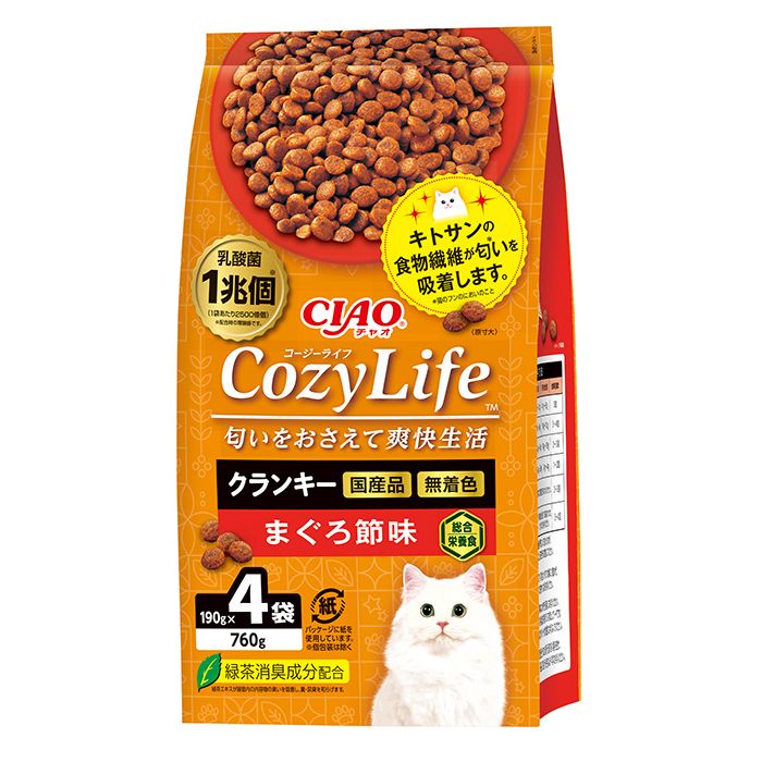 いなばペットフード CIAO CozyLife クランキー まぐろ節味 190g×4袋 猫用フード