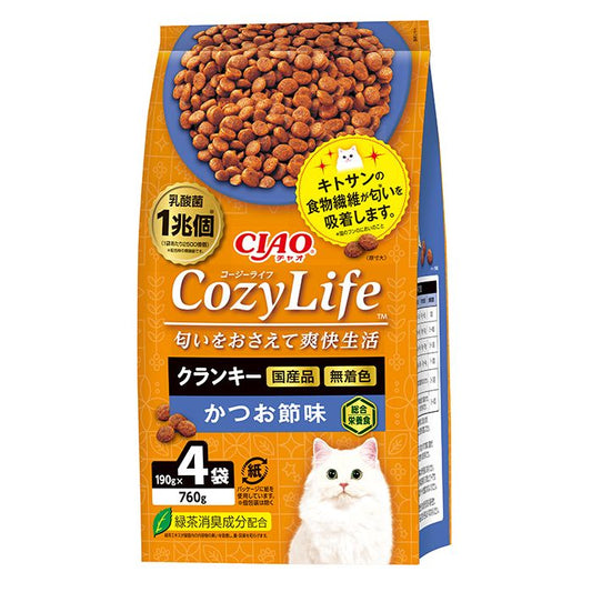 いなばペットフード CIAO CozyLife クランキー かつお節味 190g×4袋 猫用フード