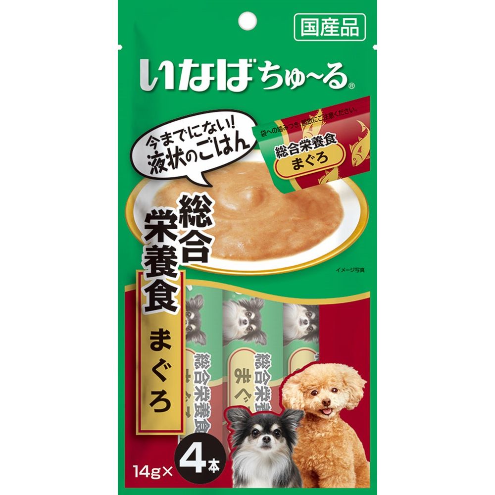 （まとめ買い）いなばペットフード ちゅ～る 総合栄養食 まぐろ 14g×4本 犬用おやつ 〔×20〕