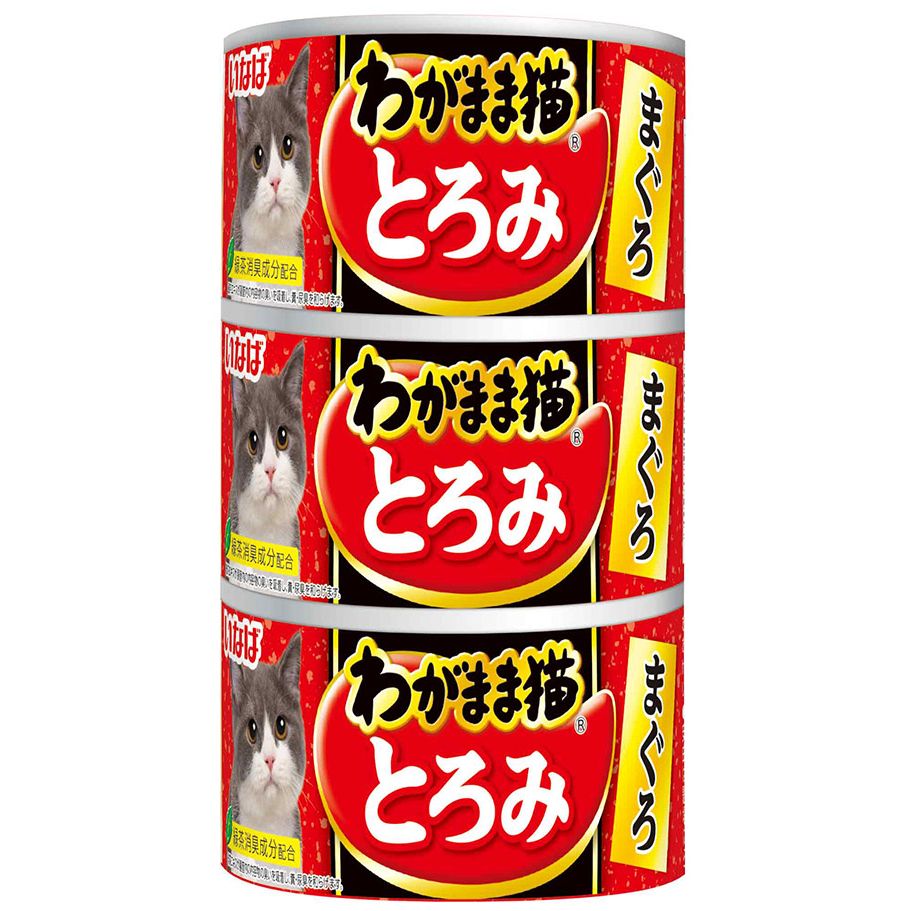 （まとめ買い）いなばペットフード わがまま猫とろみ まぐろ 140g×3缶 猫用フード 〔×9〕