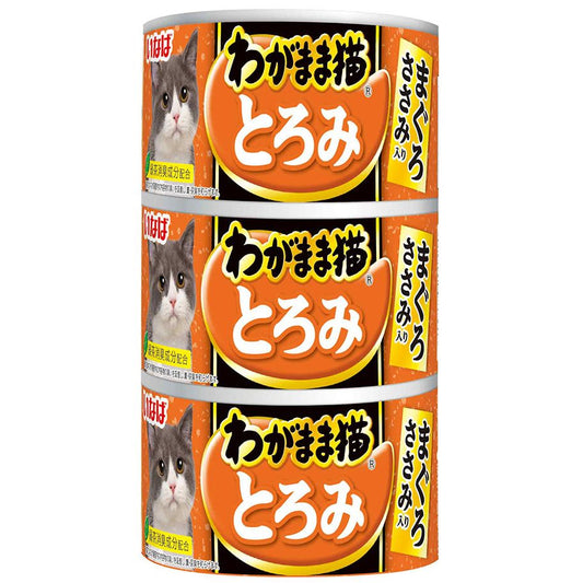 （まとめ買い）いなばペットフード わがまま猫とろみ まぐろささみ入り 140g×3缶 猫用フード 〔×9〕