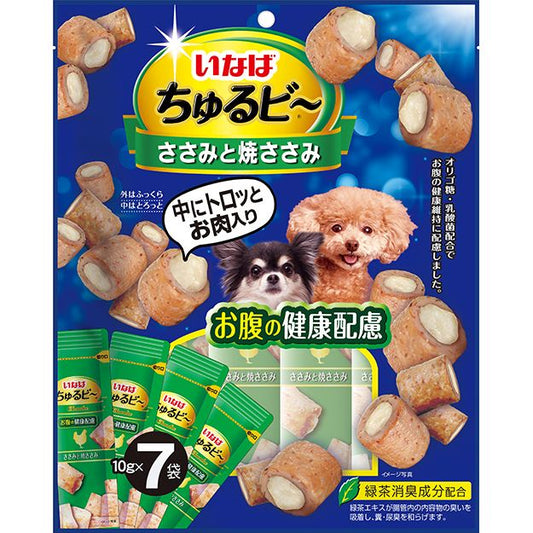 いなばペットフード ちゅるビ～ ささみと焼ささみ お腹の健康配慮 10g×7袋 犬用おやつ