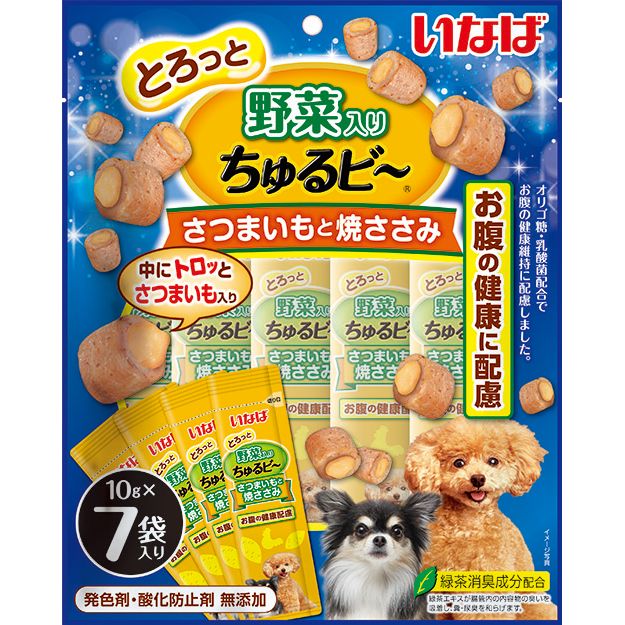 いなばペットフード 野菜ちゅるビ～ さつまいもと焼ささみ 10g×7袋 犬用おやつ