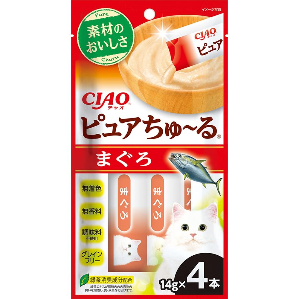 いなばペットフード CIAO ピュアちゅ～る まぐろ 14g×4本 猫用おやつ