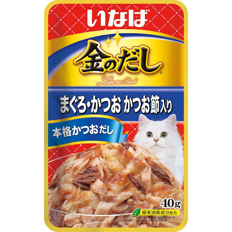 いなばペットフード 金のだしパウチ まぐろ・かつお かつお節入り 40g 猫用フード