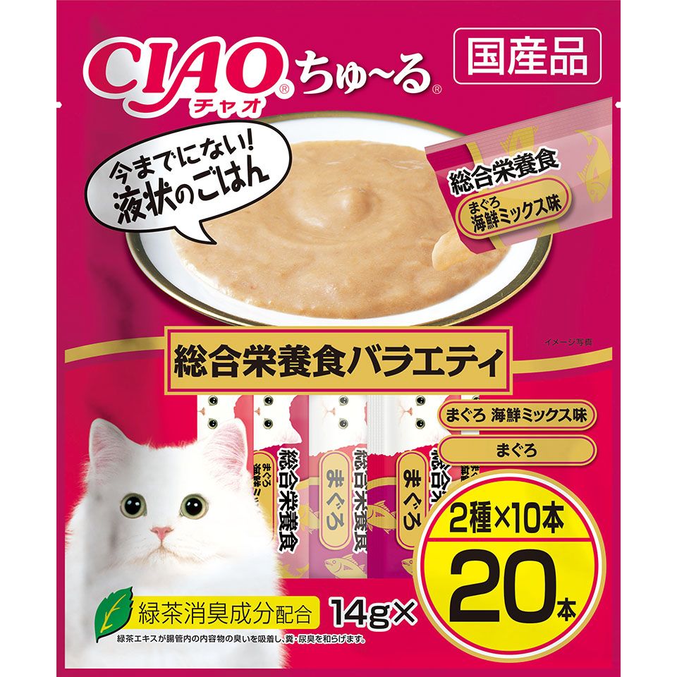 いなばペットフード CIAO ちゅ～る 総合栄養食バラエティ 14g×20本 猫用おやつ