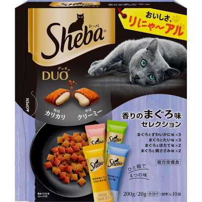 （まとめ買い）マース シーバ デュオ 香りのまぐろ味セレクション 200g 猫用フード 〔×8〕