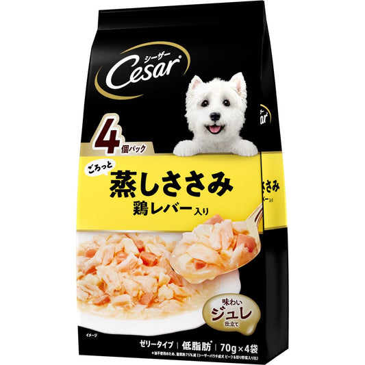 マース シーザー ごろっと蒸しささみ 鶏レバー入り 70g×4袋 犬用フード