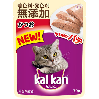 （まとめ買い）マース カルカン パウチ やわらかパテ かつお 70g 猫用フード 〔×32〕