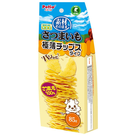 （まとめ買い）ペティオ 素材そのまま さつまいも パリッと 極薄チップスタイプ 85g 犬用おやつ 〔×12〕