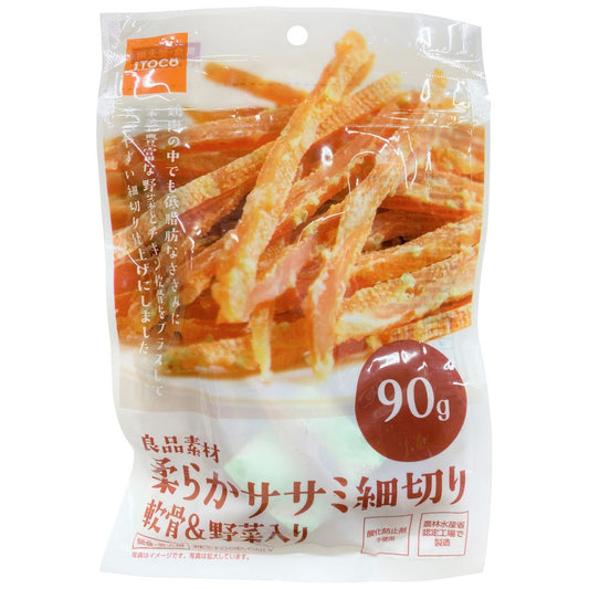 イトウ&カンパニーリミテッド 良品素材 柔らかササミ細切り軟骨＆野菜入り 90g 犬用おやつ