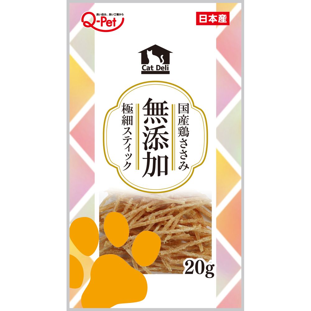 （まとめ買い）九州ペットフード CAT DELI 無添加国産鶏ささみ極細スティック 20g 猫用おやつ 〔×20〕