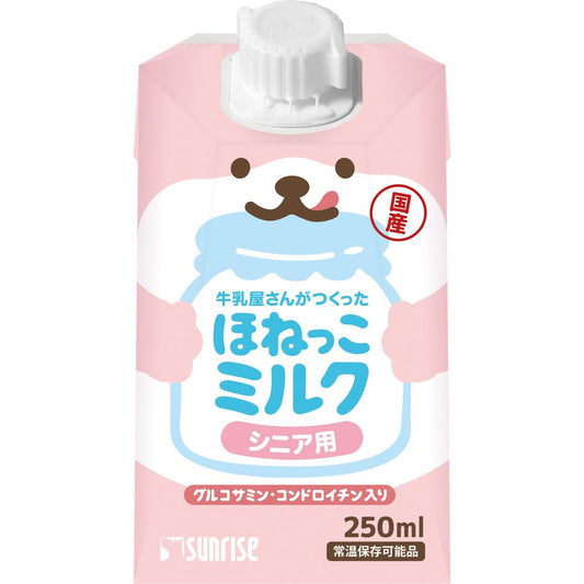 （まとめ買い）サンライズ 牛乳屋さんがつくった ほねっこミルク シニア用 250ml 犬猫用フード 〔×24〕