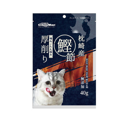 （まとめ買い）キャティーマン 無添加 鰹節厚削り40g 猫用おやつ 〔×12〕