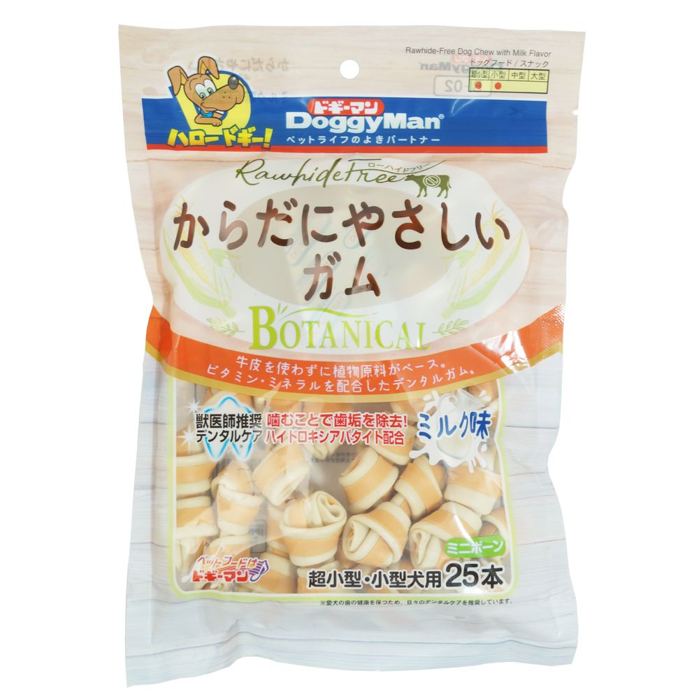 ドギーマン からだにやさしいガム ミルク味 ミニボーン 25本 犬用おやつ