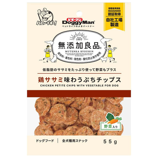 ドギーマン 無添加良品 鶏ササミ味わうぷちチップス 野菜入り 55g 犬用おやつ