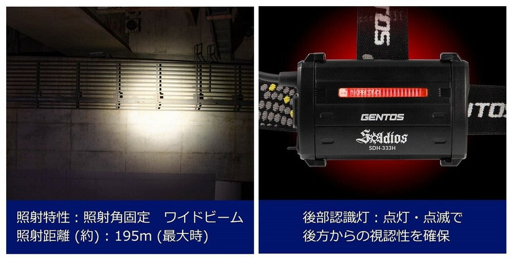 GENTOS(ジェントス) LED ヘッドライト USB充電式 【明るさ500ルーメン