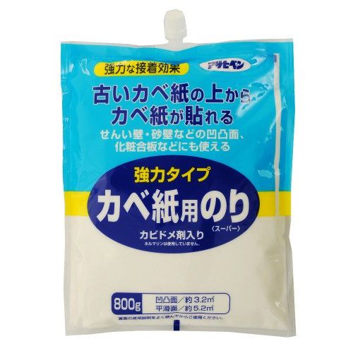 （まとめ買い）アサヒペン 強力タイプ カベ紙用のり 774 800g 〔×5〕