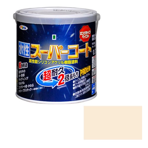 （まとめ買い）アサヒペン ペンキ 水性スーパーコート 水性多用途 ミルキーホワイト 0.7L 〔3缶セット〕