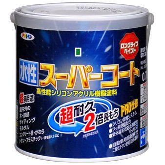 （まとめ買い）アサヒペン ペンキ 水性スーパーコート 水性多用途 アイボリー 0.7L 〔3缶セット〕