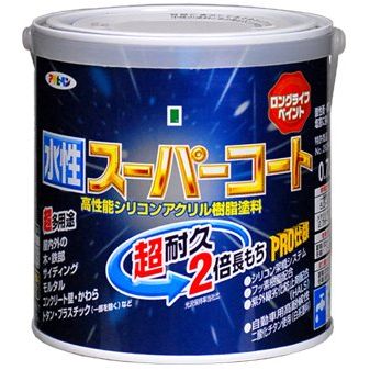 アサヒペン ペンキ 水性スーパーコート 水性多用途 赤 0.7L