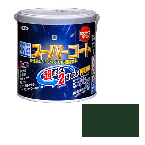 （まとめ買い）アサヒペン ペンキ 水性スーパーコート 水性多用途 ヘリテージグリーン 0.7L 〔3缶セット〕