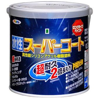 アサヒペン ペンキ 水性スーパーコート 水性多用途 ツヤ消し黒 0.7L