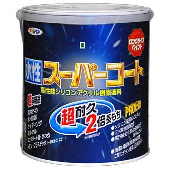 （まとめ買い）アサヒペン ペンキ 水性スーパーコート 水性多用途 赤 1.6L 〔3缶セット〕