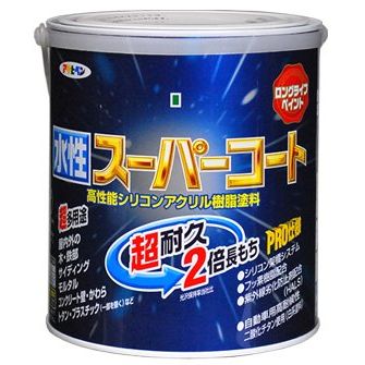 （まとめ買い）アサヒペン ペンキ 水性スーパーコート 水性多用途 カーキー 1.6L 〔3缶セット〕