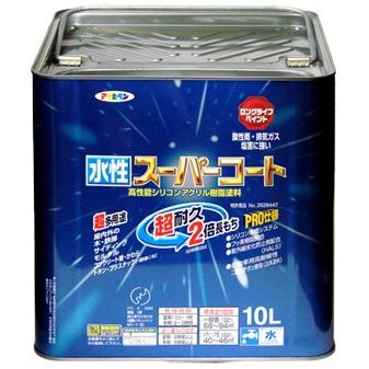 アサヒペン ペンキ 水性スーパーコート 水性多用途 アイボリー 10L