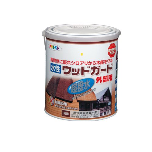 （まとめ買い）アサヒペン 水性ウッドガード外部用 ライトオーク 1.6L 〔3缶セット〕