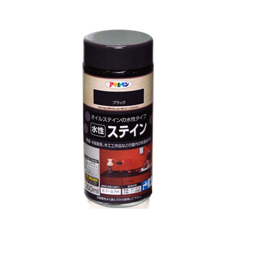 （まとめ買い）アサヒペン 水性ステイン ブラック 300ML 〔5個セット〕