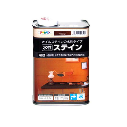 （まとめ買い）アサヒペン 水性ステイン チーク 1L 〔3缶セット〕