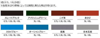 アサヒペン ペンキ 水性屋根用遮熱塗料 赤さび 5L