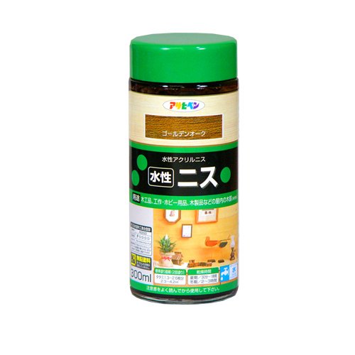 （まとめ買い）アサヒペン 水性ニス ゴールデンオーク 300ml 〔3個セット〕