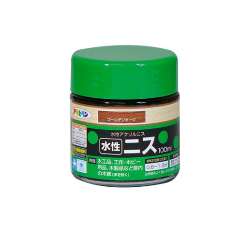 （まとめ買い）アサヒペン 水性ニス ゴールデンオーク 100ml 〔5個セット〕