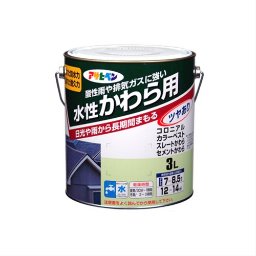 （まとめ買い）アサヒペン 水性かわら用 銀黒 3L 〔3缶セット〕