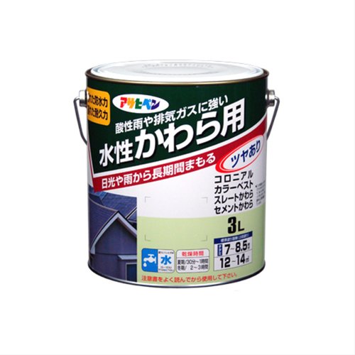 （まとめ買い）アサヒペン 水性かわら用 日本瓦銀 3L 〔3缶セット〕