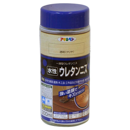 （まとめ買い）アサヒペン 水性ウレタンニス 300ml 透明(クリヤ) 〔×3〕