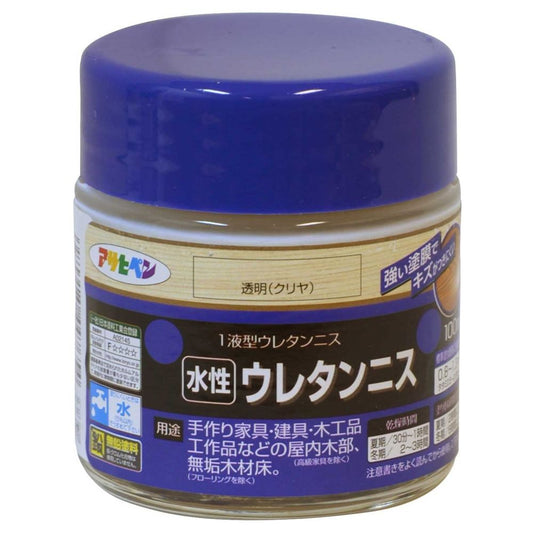 アサヒペン 水性ウレタンニス 100ml 透明(クリヤ)