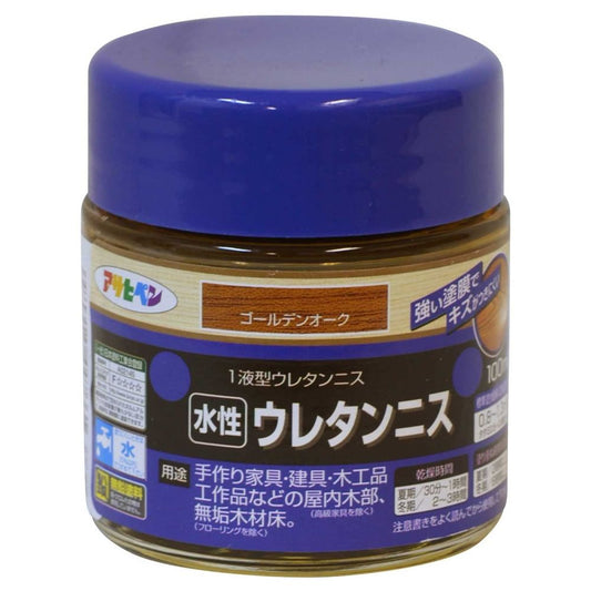 アサヒペン 水性ウレタンニス 100ml ゴールデンオーク