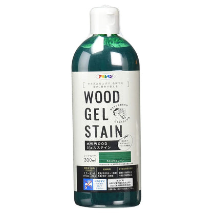 （まとめ買い）アサヒペン 水性WOODジェルステイン 300ml カシミヤグリーン 〔×3〕