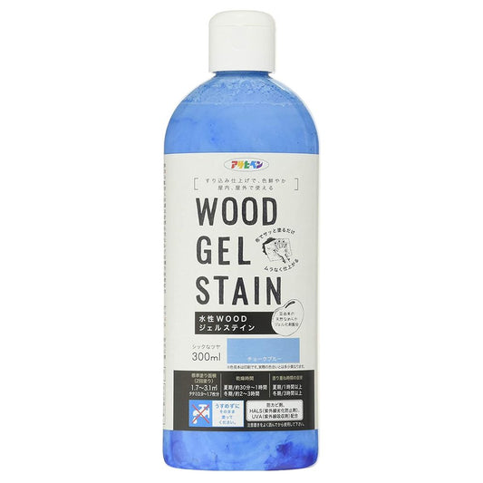 （まとめ買い）アサヒペン 水性WOODジェルステイン 300ml チョークブルー 〔×3〕