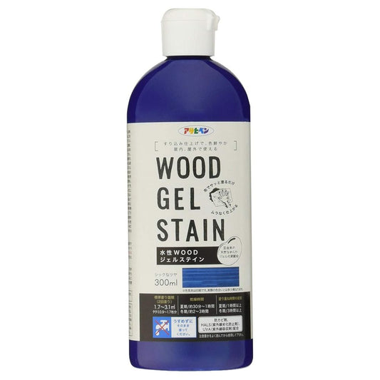 （まとめ買い）アサヒペン 水性WOODジェルステイン 300ml インディゴブルー 〔×3〕