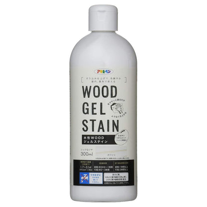 （まとめ買い）アサヒペン 水性WOODジェルステイン 300ml ホワイト 〔×3〕