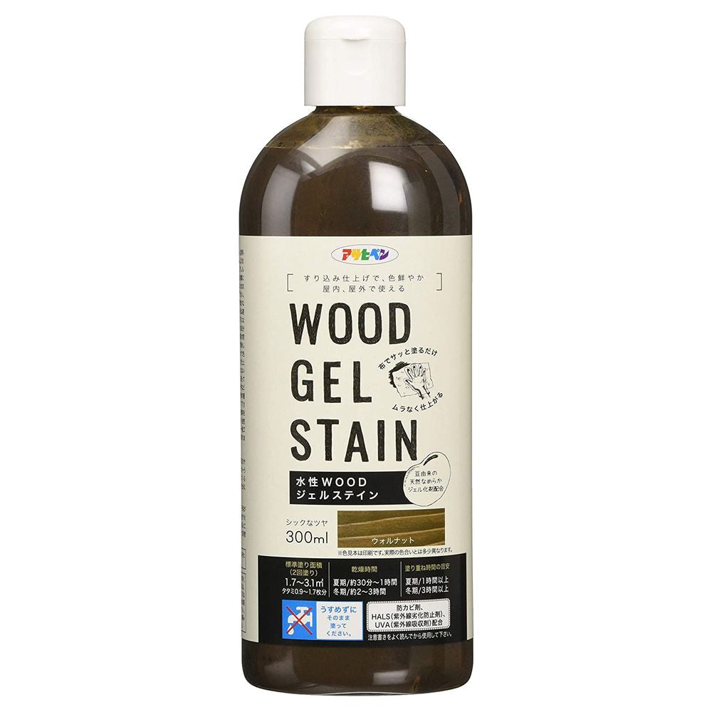 アサヒペン 水性WOODジェルステイン 300ml ウォルナット