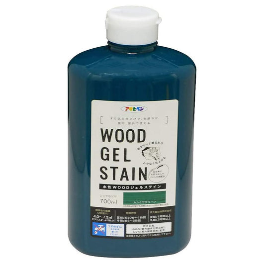 （まとめ買い）アサヒペン 水性WOODジェルステイン 700ml カシミヤグリーン 〔×3〕