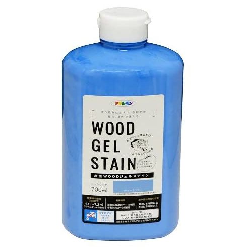 （まとめ買い）アサヒペン 水性WOODジェルステイン 700ml チョークブルー 〔×3〕