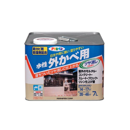 （まとめ買い）アサヒペン 水性外かべ用 ツヤ消し 7L ホワイト 〔3缶セット〕